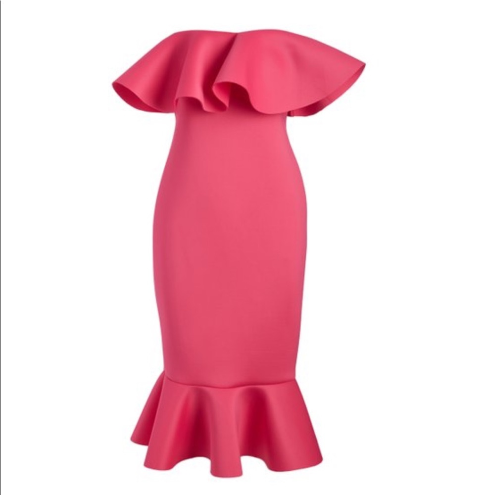 Off shoulder fuchsia dress. Size is Small.